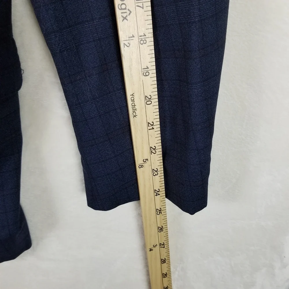 Samuelsohn Sport Coat Mens 46R Navy Blue Colombo Icewool 150s Windowpane Blazer